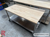 Bakeryworktable / -bench about 190 cm on castors - Workingbench