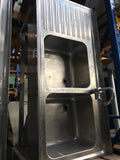 Commercial double sink made from stainless steel, about 160 x 70
